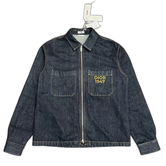 Dior SS24 Denim Jacket with Embroidered Logo