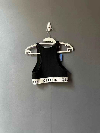 Black Celine Knitted Tank Top