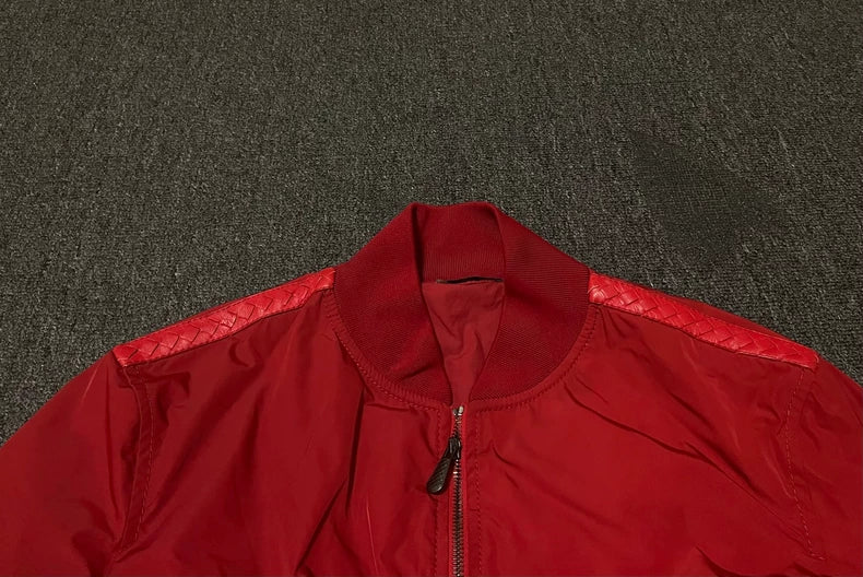 Bottega Veneta Red Baseball Jacket-yf