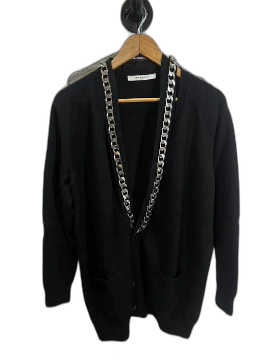 Givenchy Black Cardigan with Chain Detail