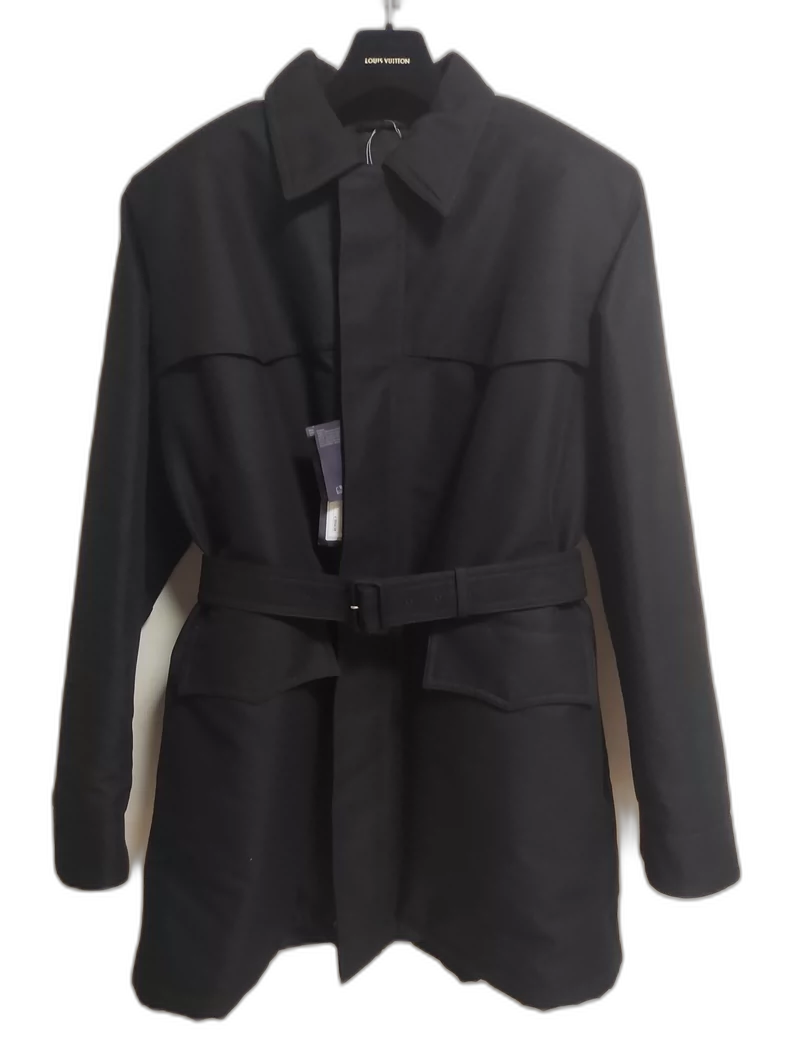 Prada Black Belted Coat for FW22 Collection