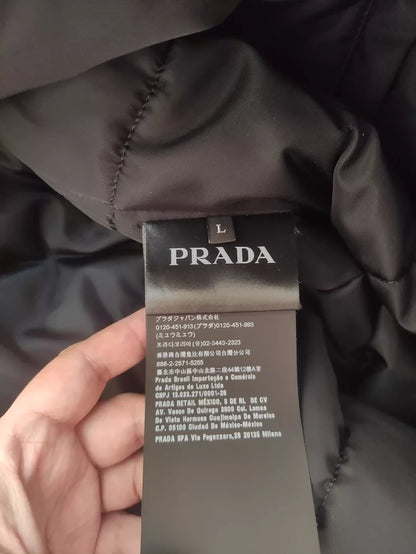 Prada Black Belted Coat for FW22 Collection