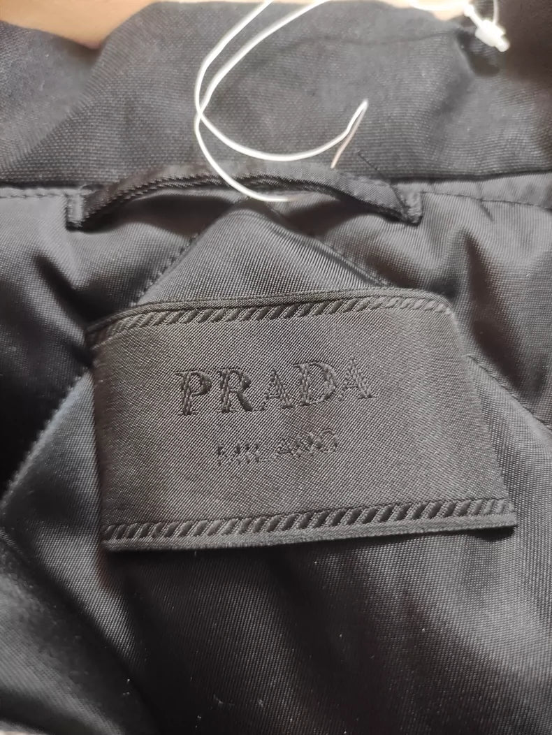 Prada Black Belted Coat for FW22 Collection