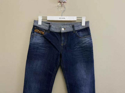 Gucci Blue Logo Denim Pants