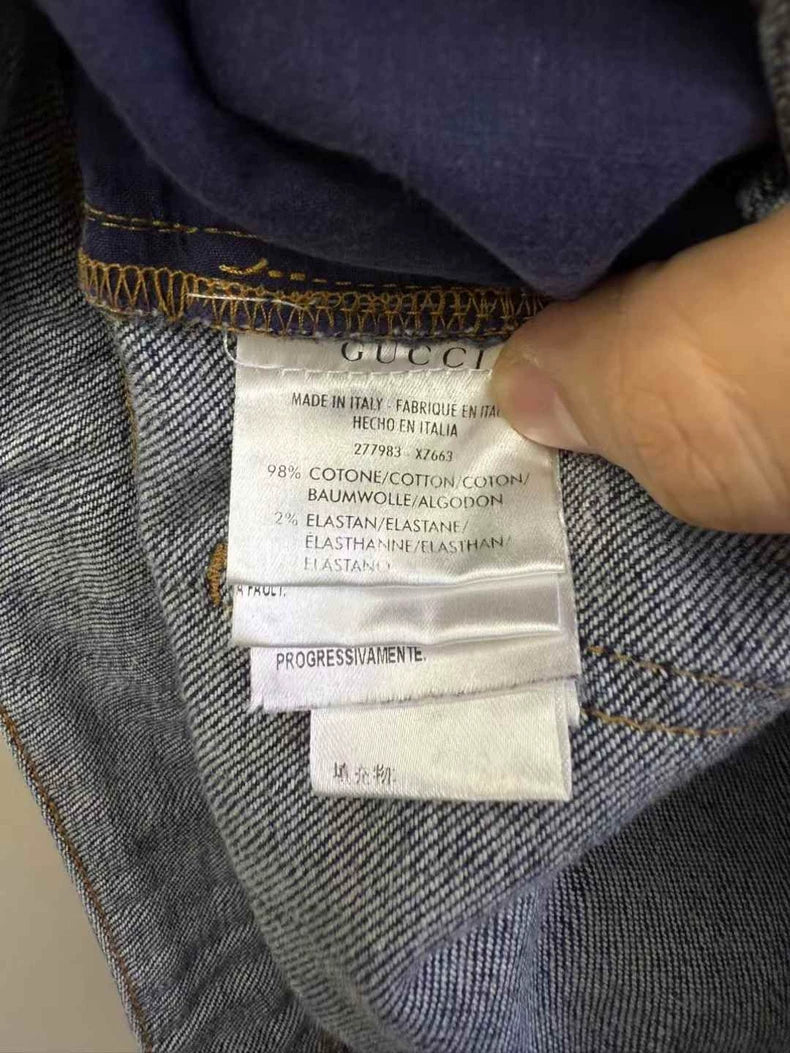 Gucci Blue Logo Denim Pants