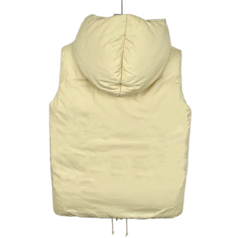 Celine Yellow Hooded Puffer Vest