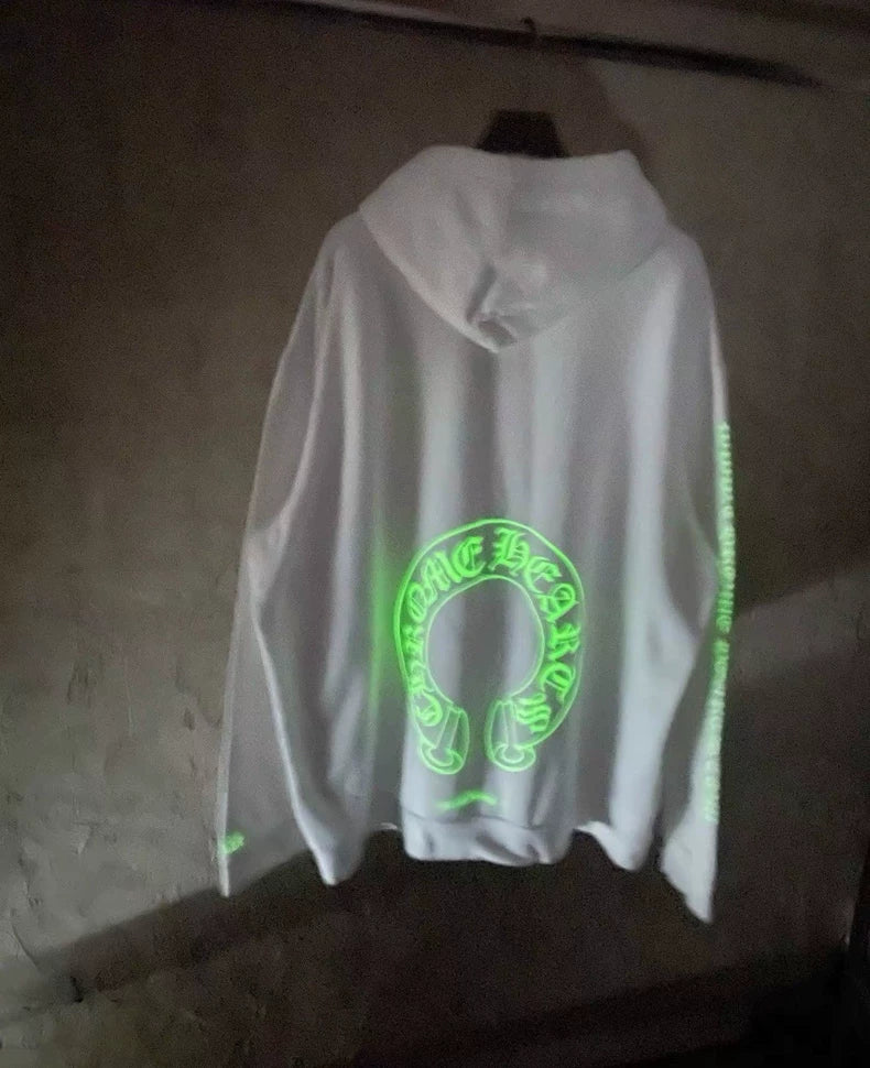 Chrome Hearts White Glow Horseshoe Hoodie-yf
