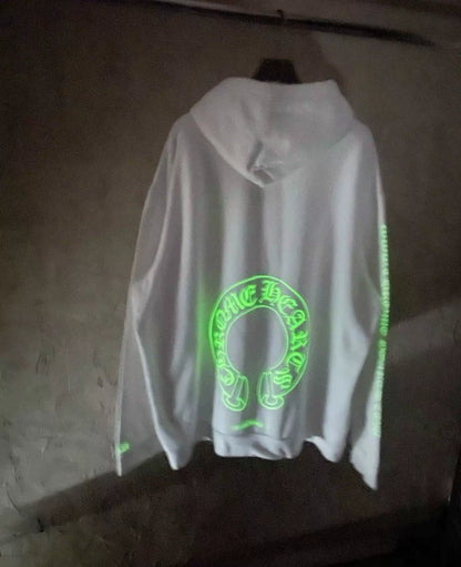 Chrome Hearts White Glow Horseshoe Hoodie-yf