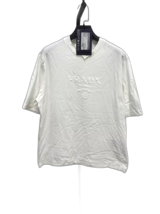 Prada Logo Embroidered Short Sleeve T-Shirt