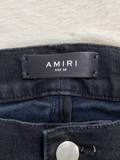 Amiri Black Purple Paisley Patch Jeans