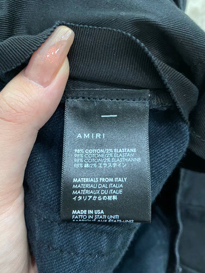 Amiri Black Purple Paisley Patch Jeans