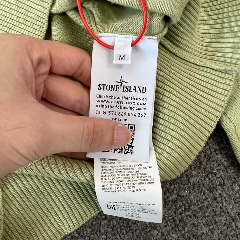 Stone Island Knit Sweater in Avocado Color