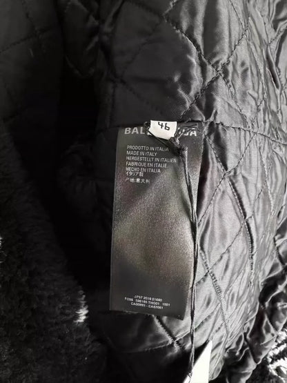 Black Balenciaga Teddy Fur Coat