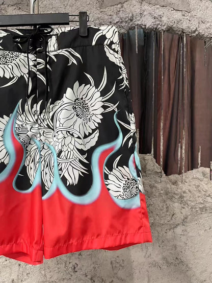 Prada Flame Metal Triangle Logo Shorts