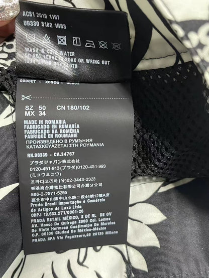 Prada Flame Metal Triangle Logo Shorts