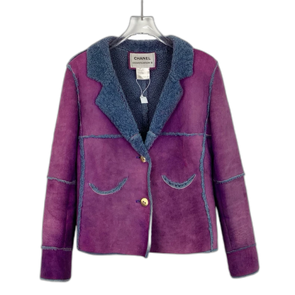 Purple Shearling Lapel Jacket by Chanel