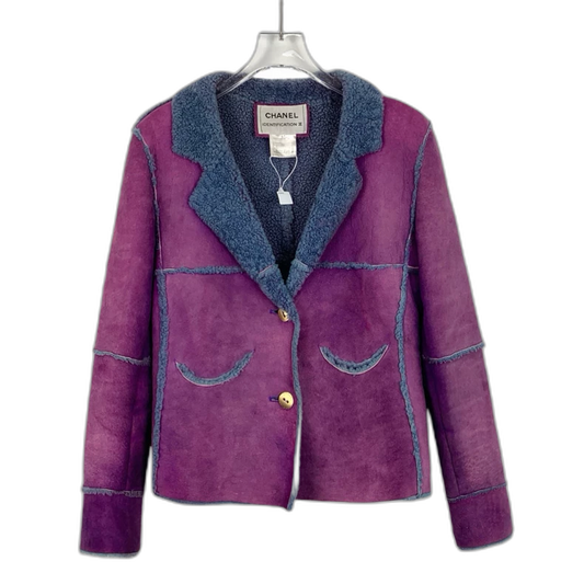 Purple Shearling Lapel Jacket by Chanel