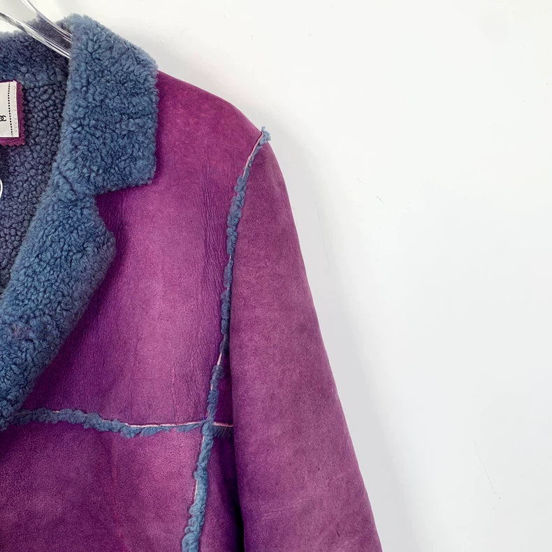 Purple Shearling Lapel Jacket by Chanel