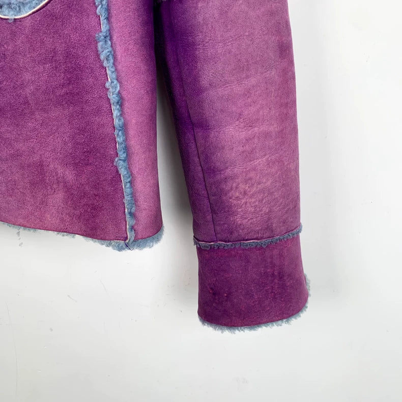 Purple Shearling Lapel Jacket by Chanel