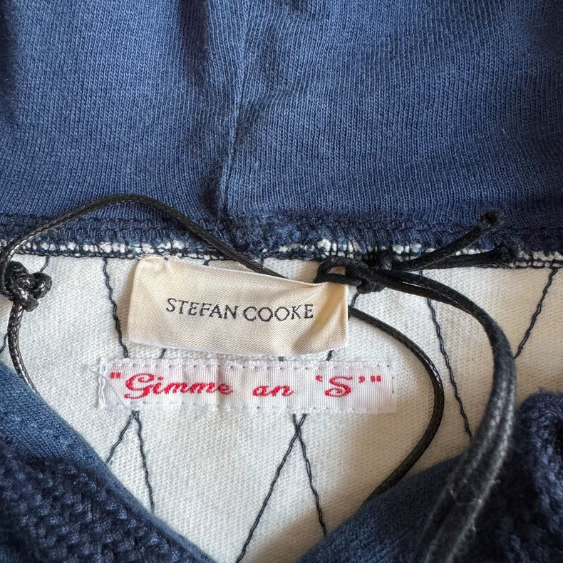 Blue Diamond Pattern Hoodie-zp