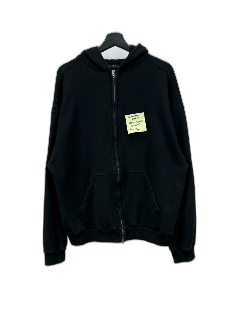 Balenciaga Zip-Up Hoodie with Post-It Note