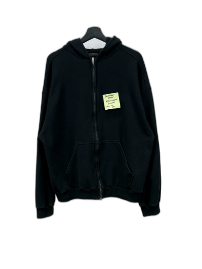 Balenciaga Zip-Up Hoodie with Post-It Note