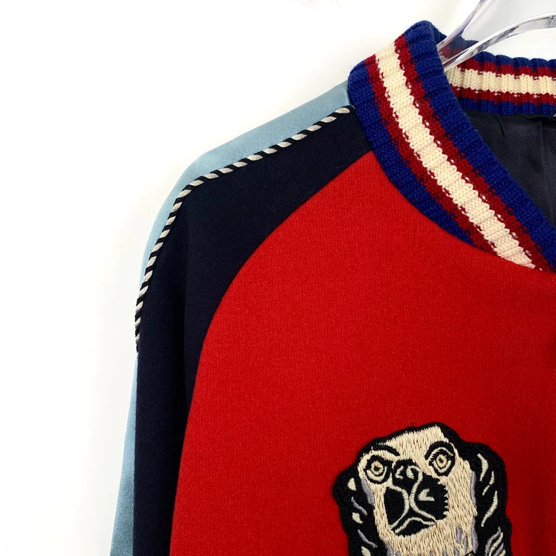 Gucci Embroidered Wool Baseball Jacket