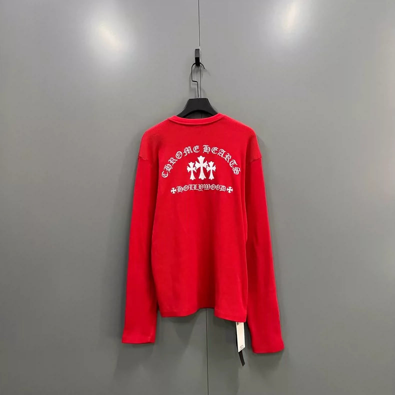 Chrome Hearts Red Long Sleeve Knit Sweater