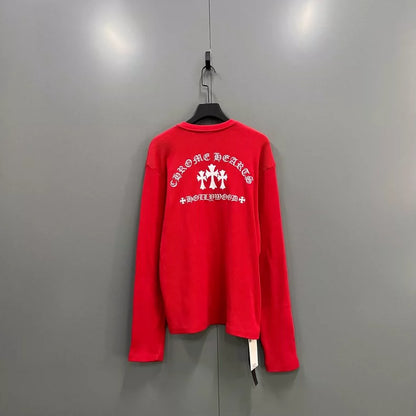 Chrome Hearts Red Long Sleeve Knit Sweater