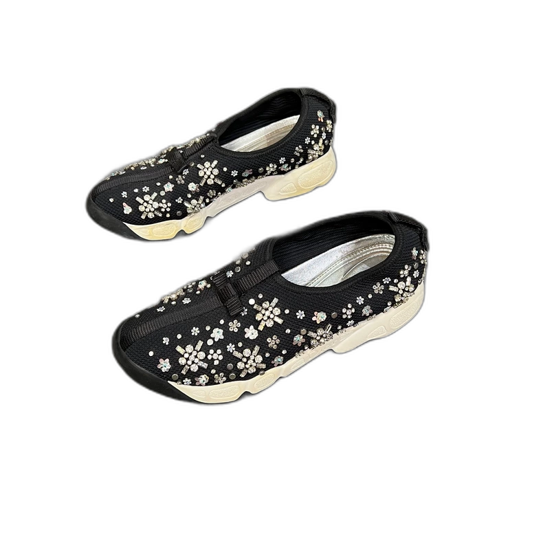 Dior Black Rhinestone Garden Shoes