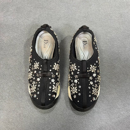Dior Black Rhinestone Garden Shoes