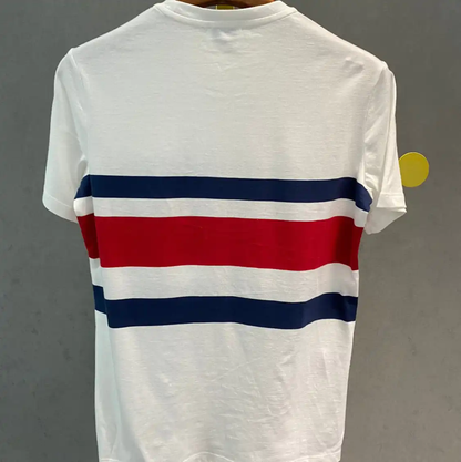 Prada Men's White T-Shirt with Stripes