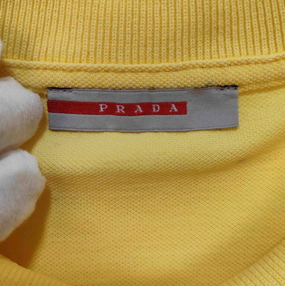 Prada Men's Yellow Cotton Polo Shirt