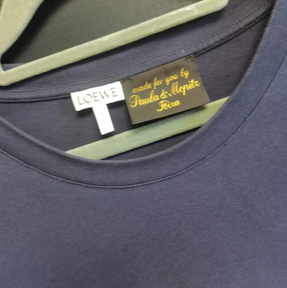 Loewe Summer Navy Blue Cotton Embroidered T-shirt 0089