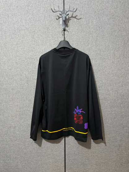 Prada Black Cotton Printed Long Sleeve T-Shirt