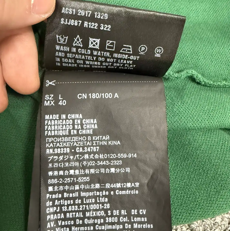 Prada Green Cotton Men's Polo Shirt