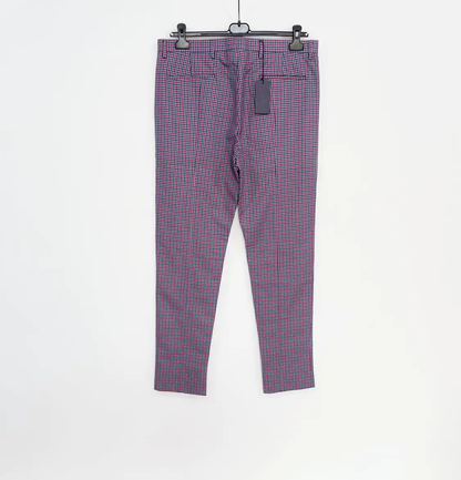 Prada XL Purple Wool Checkered Trousers