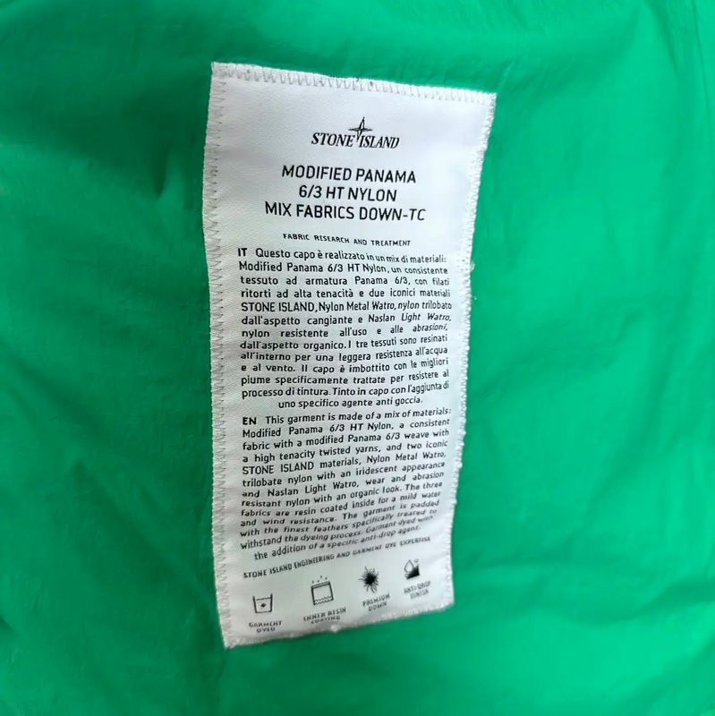Stone Island Green Cotton Blend Puffer Jacket 0089