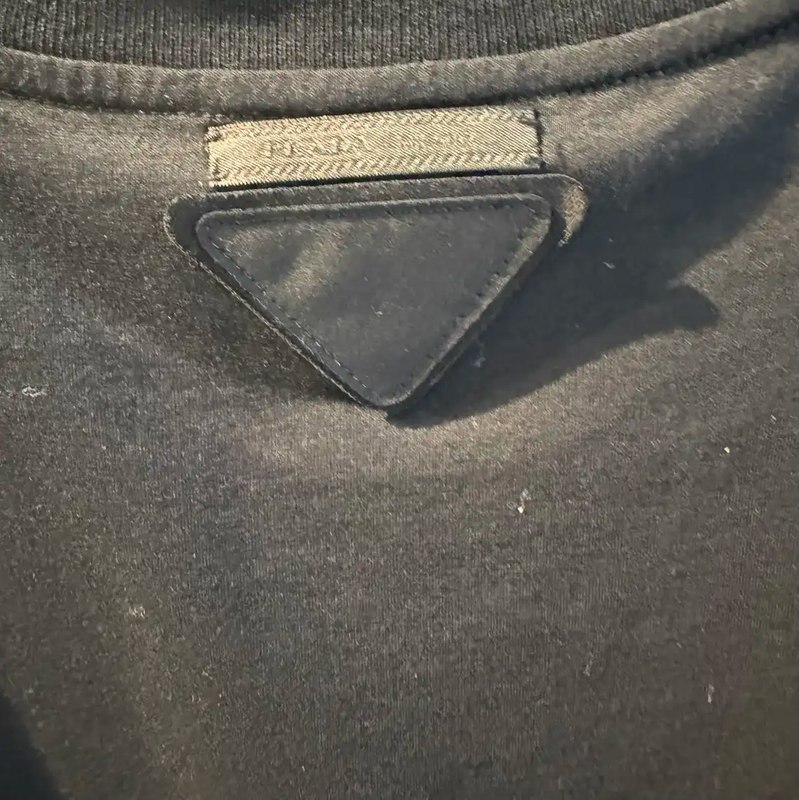 Prada Men's Black Cotton Short Sleeve T-Shirt