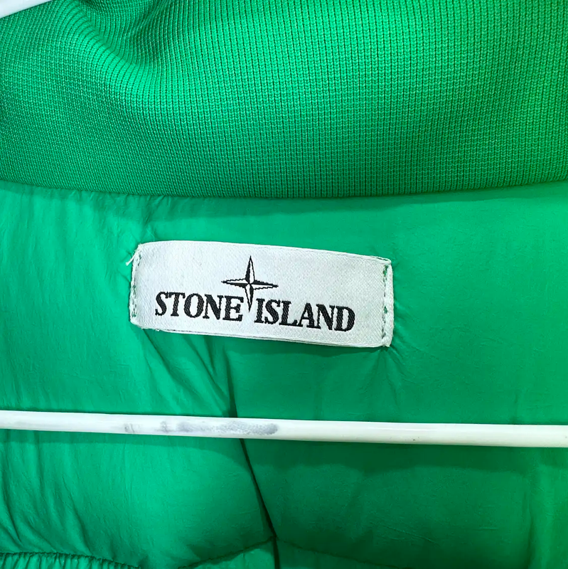 Stone Island Green Cotton Blend Puffer Jacket 0089