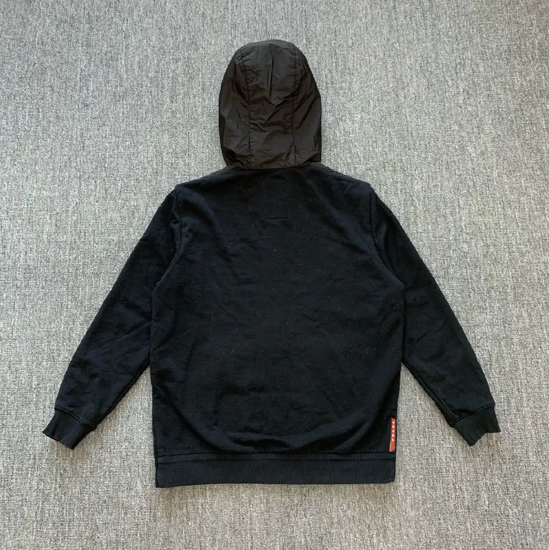 Prada Black Cotton Hooded Jacket for Men