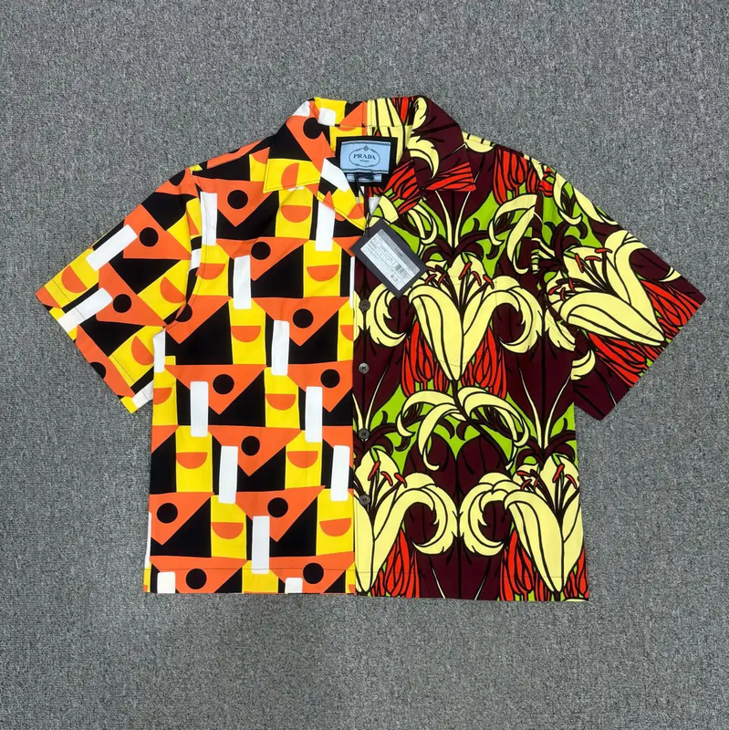 Prada Colorful Short Sleeve Shirt for Men