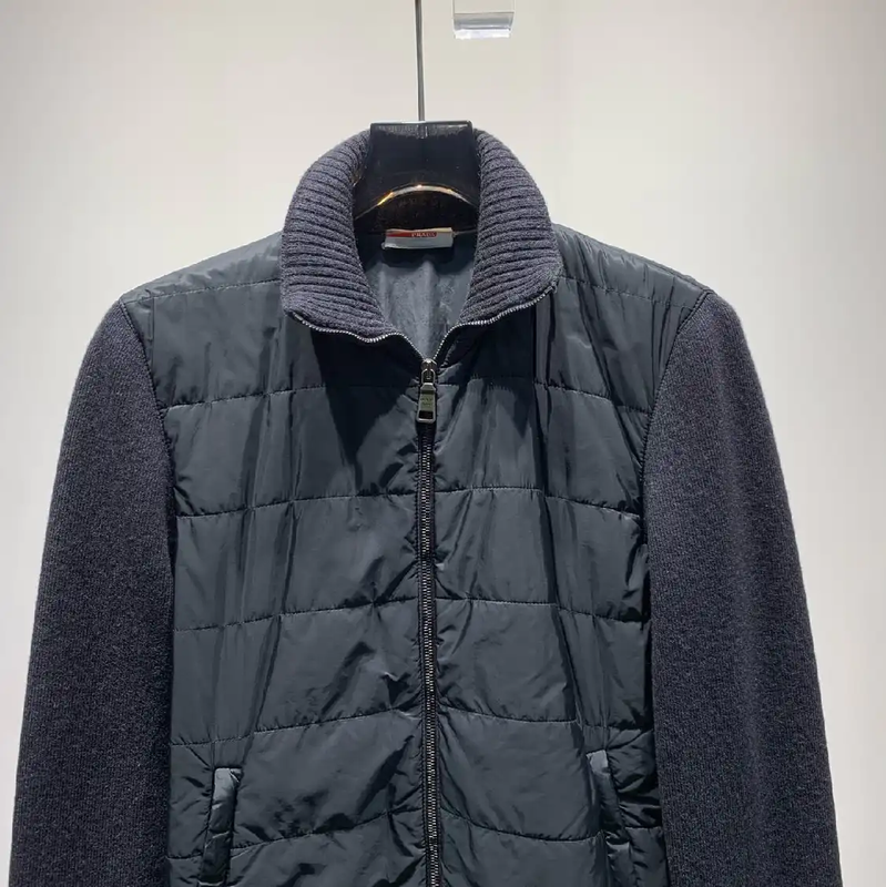 Prada Navy Cotton Men's Down Jacket