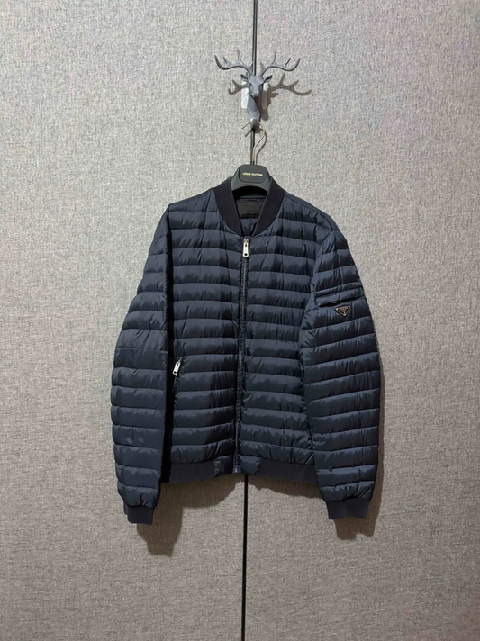 Prada Men's Navy Quilted Down Jacket