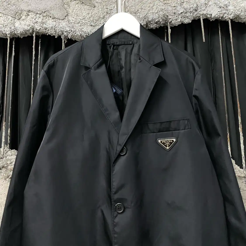 Prada Black Long Sleeve Coat for Men