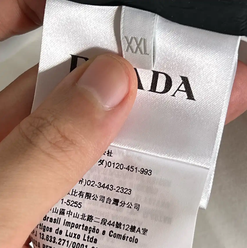 Prada Men's White Cotton Jacket with Red Stripes