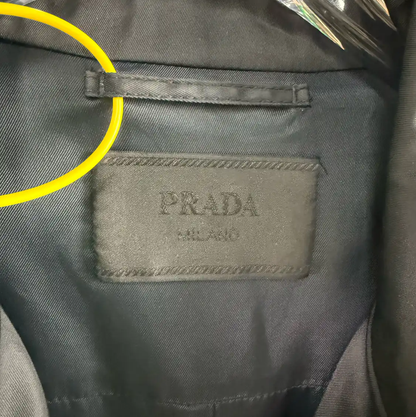 Prada Black Polyester Men's Outerwear Coat