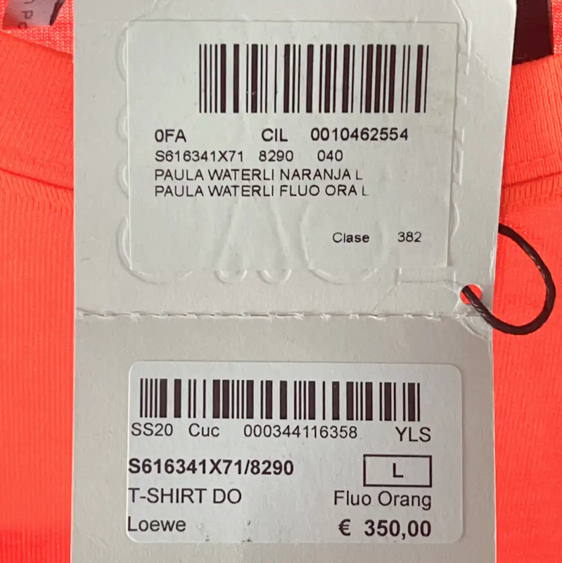 Loewe Orange Cotton T-Shirt with Floral Design 0089