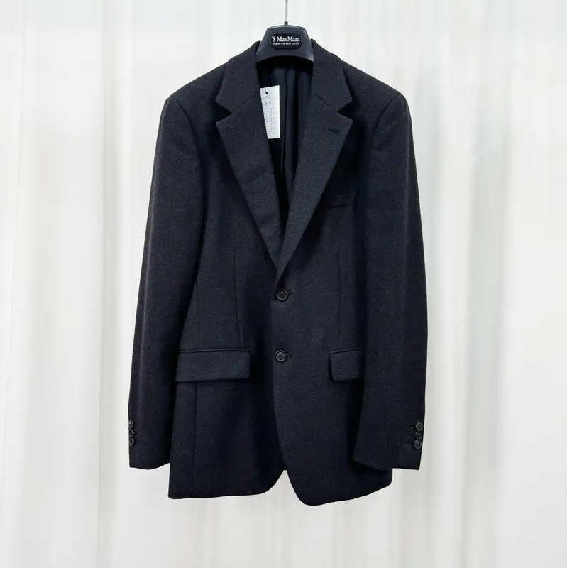 Prada Black Wool Long Sleeve Coat