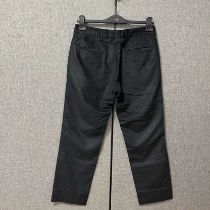 Prada Black Cotton Embroidered Logo Casual Pants
